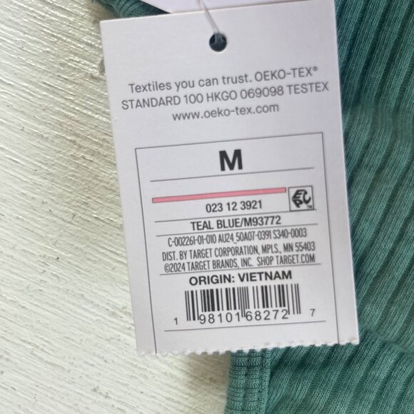 Auden Unlined Scoop Neck Bralette Medium Teal Blue Green New - Picture 9 of 12